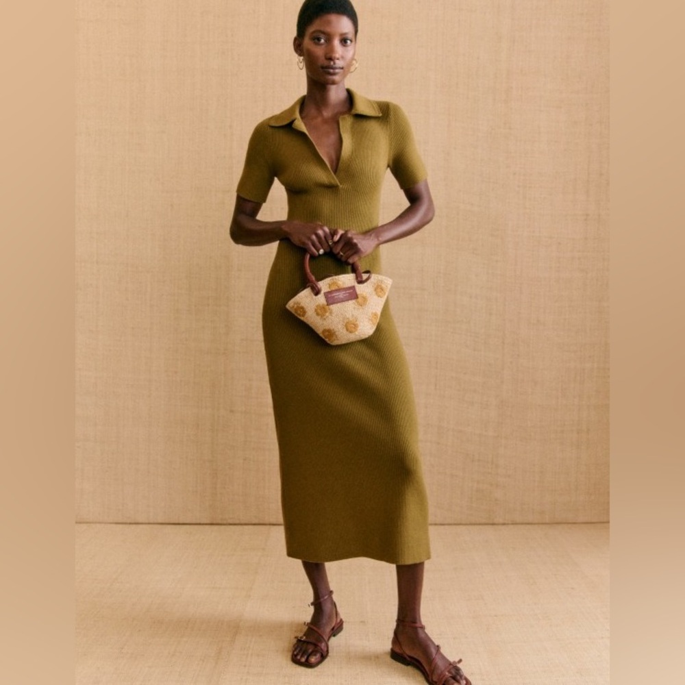 Khaki long polo dress